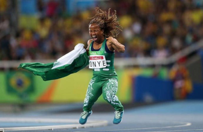 Lauritta Onye, a Nollywood actress who is also known as Laury White threw a shot put 8.40m, winning not only a gold medal but breaking a world record.