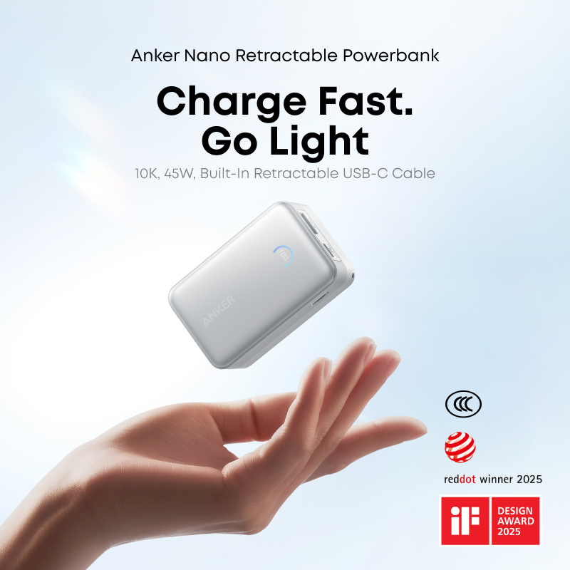 Anker Nano 10K power bank with USB-C cable