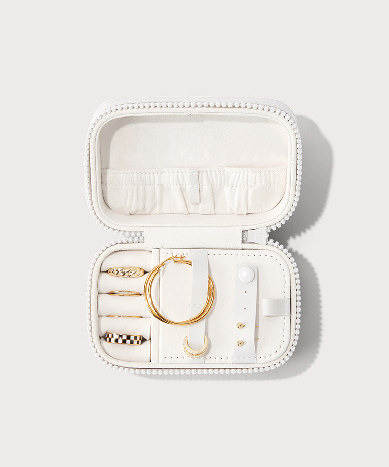 Open Dagne Dover Frankie Jewelry Case showing compartments